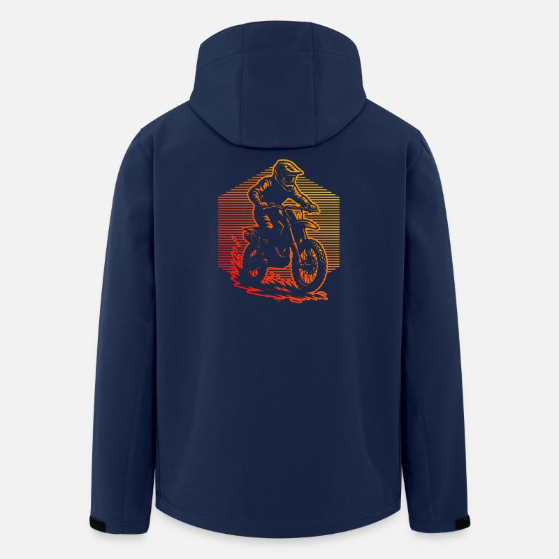 Minimalistisches Motocross Motiv - Recycelte Männer Softshell-Jacke von Stanley/Stella - Navy