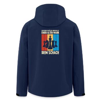 Schachspieler Geschenke Schach Zubehör Schachbrett - Recycelte Männer Softshell-Jacke von Stanley/Stella - Navy - Hinten - AI Model Male 185 light (185cm)