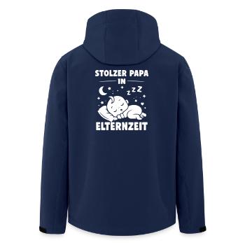 Stolzer Papa in Elternzeit - Recycelte Männer Softshell-Jacke von Stanley/Stella - Navy - Hinten - AI Model Male 185 light (185cm)