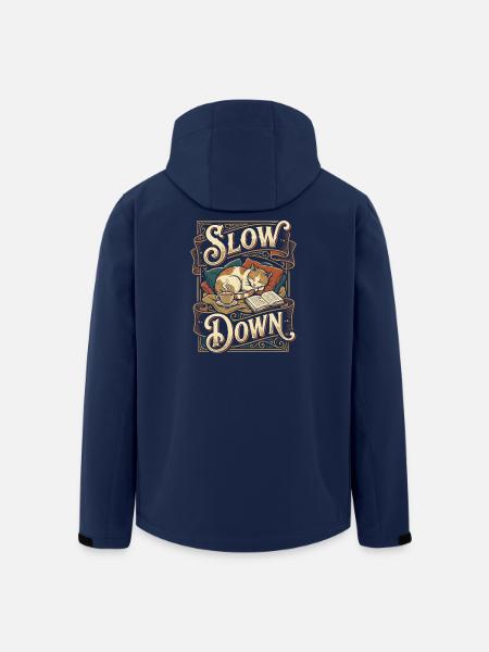 Slow Down Katze Schlaf - Recycelte Männer Softshell-Jacke von Stanley/Stella - Navy