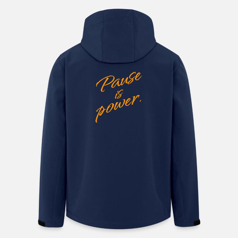 Pause est Pouvoir – Déclaration Repos & Réinitialisation - Veste softshell homme en polyester recyclé Stanley/Stella - marine