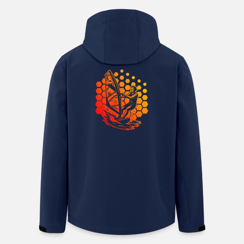 Modernes Windsurfing Artwork - Recycelte Männer Softshell-Jacke von Stanley/Stella - Navy