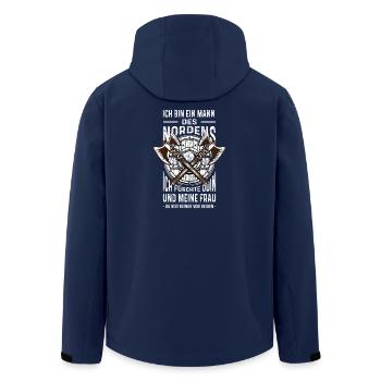 Ich Bin Ein Mann Des Nordens Wikinger Geschenk - Recycelte Männer Softshell-Jacke von Stanley/Stella - Navy - Hinten - AI Model Male 185 light (185cm)