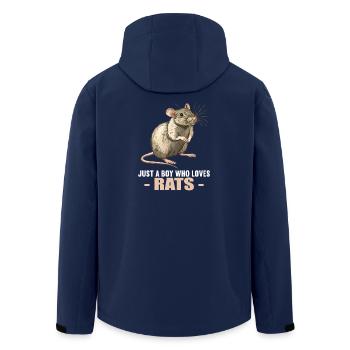 Ratten Ratte - Recycelte Männer Softshell-Jacke von Stanley/Stella - Navy - Hinten - AI Model Male 185 light (185cm)