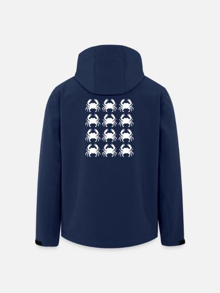 Krabben-Pixel-Musterwiederholung - Recycelte Männer Softshell-Jacke von Stanley/Stella - Navy
