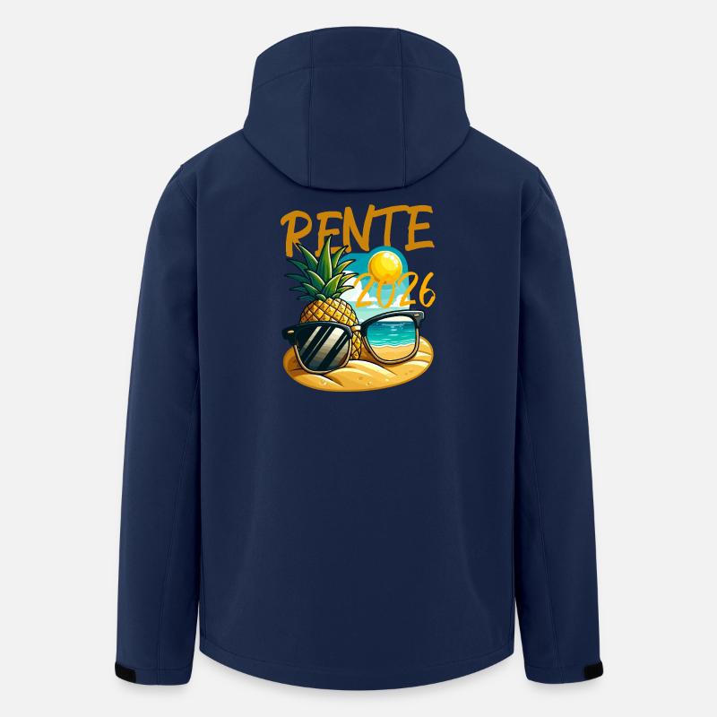 Ananas Strand Retro 2026 Rente - Recycelte Männer Softshell-Jacke von Stanley/Stella - Navy