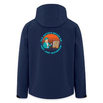 Artist Painter Graphic Old Artists Never Die Art - Recycelte Männer Softshell-Jacke von Stanley/Stella - Navy - Hinten - AI Model Male 185 light (185cm)