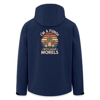 Ich bin ein Pilz mit guten Morcheln - Recycelte Männer Softshell-Jacke von Stanley/Stella - Navy - Hinten - AI Model Male 185 light (185cm)