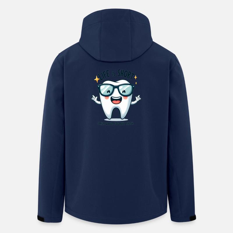 Lächelnder Zahn mit Sonnenbrille - Recycelte Männer Softshell-Jacke von Stanley/Stella - Navy