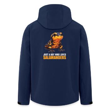 Feuersalamander Salamander - Recycelte Männer Softshell-Jacke von Stanley/Stella - Navy - Hinten - AI Model Male 185 light (185cm)