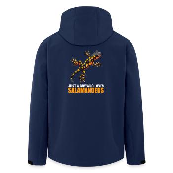 Feuersalamander Salamander - Recycelte Männer Softshell-Jacke von Stanley/Stella - Navy - Hinten - AI Model Male 185 light (185cm)