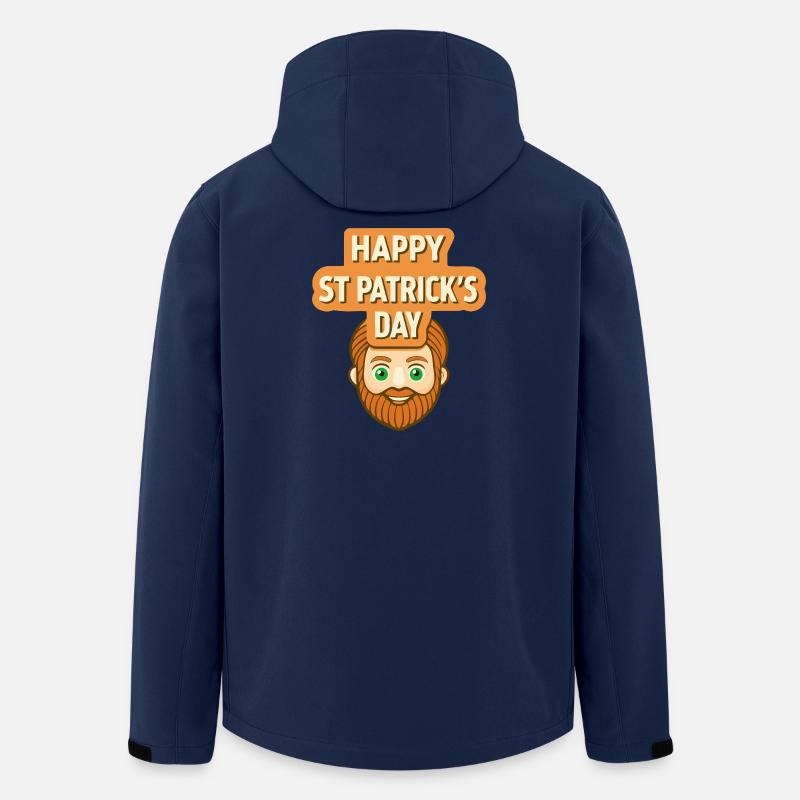 St. Patrick's Day Smile Cartoon - Men’s Recycled Softshell Jacket by Stanley/Stella - navy