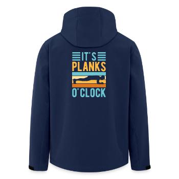 Fitness Fanatics It´s Planks O´Clock Calisthenics - Recycelte Männer Softshell-Jacke von Stanley/Stella - Navy - Hinten - AI Model Male 185 light (185cm)