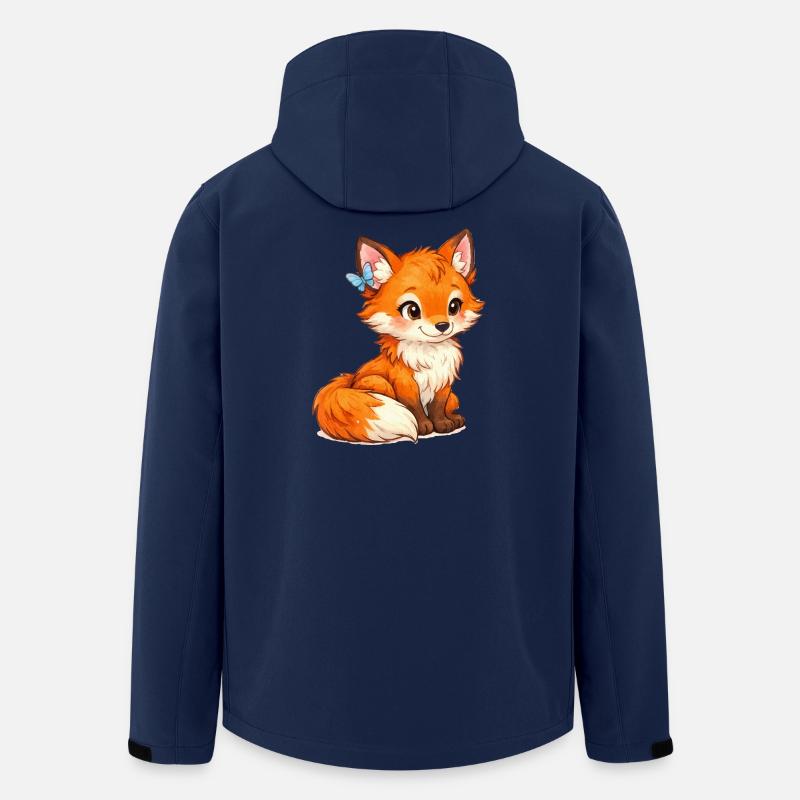 Swift fox with butterfly - Men’s Recycled Softshell Jacket by Stanley/Stella - navy