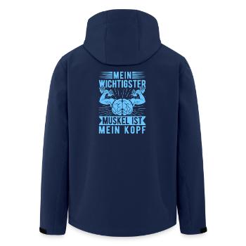 Fitness Bodybuilder Wichtigste Muskel Der Kopf - Recycelte Männer Softshell-Jacke von Stanley/Stella - Navy - Hinten - AI Model Male 185 light (185cm)