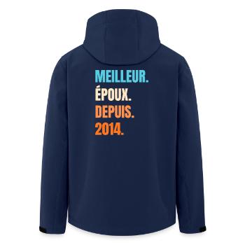 Bester Ehemann seit 2014 Geschenk-Ehemann - Recycelte Männer Softshell-Jacke von Stanley/Stella - Navy - Hinten - AI Model Male 185 light (185cm)