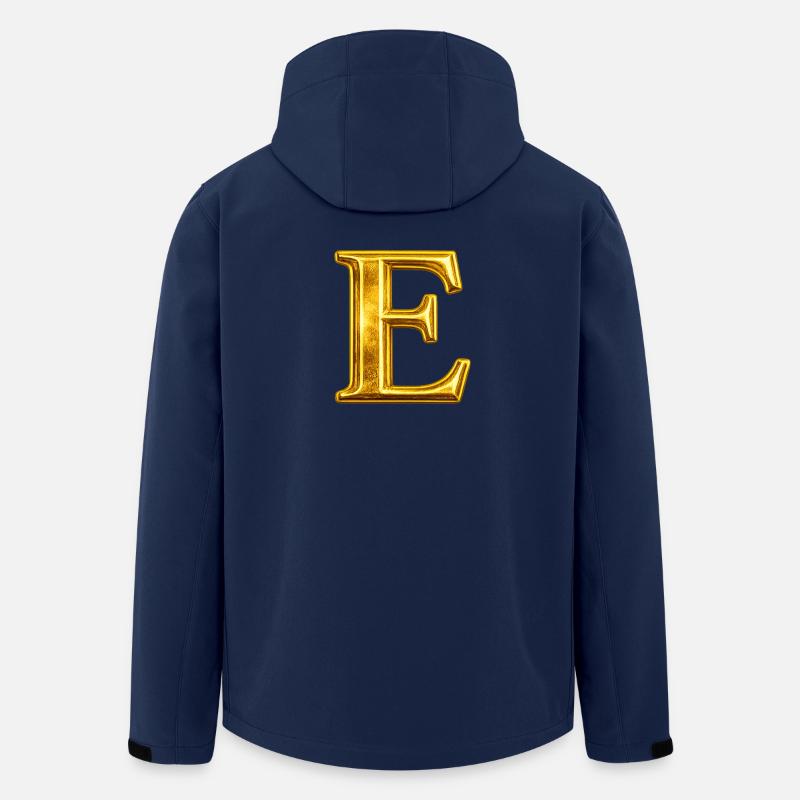 Golden E Monogram Design - Stanley/Stella herre softshelljakke i genanvendt polyester - marineblå