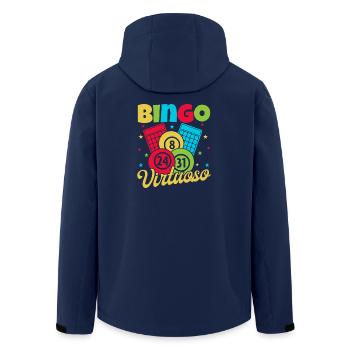 Bingo Game Virtuoso Bingo - Recycelte Männer Softshell-Jacke von Stanley/Stella - Navy - Hinten - AI Model Male 185 light (185cm)