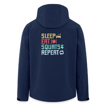 Fitness Fanatics Sleep Eat Squats Repeat - Recycelte Männer Softshell-Jacke von Stanley/Stella - Navy - Hinten - AI Model Male 185 light (185cm)
