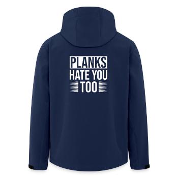 Gym Junkies Planks Hate You Too Calisthenics - Recycelte Männer Softshell-Jacke von Stanley/Stella - Navy - Hinten - AI Model Male 185 light (185cm)