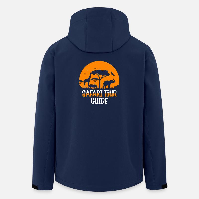 Safari Tour Guide Sunset Silhouette - Men’s Recycled Softshell Jacket by Stanley/Stella - navy