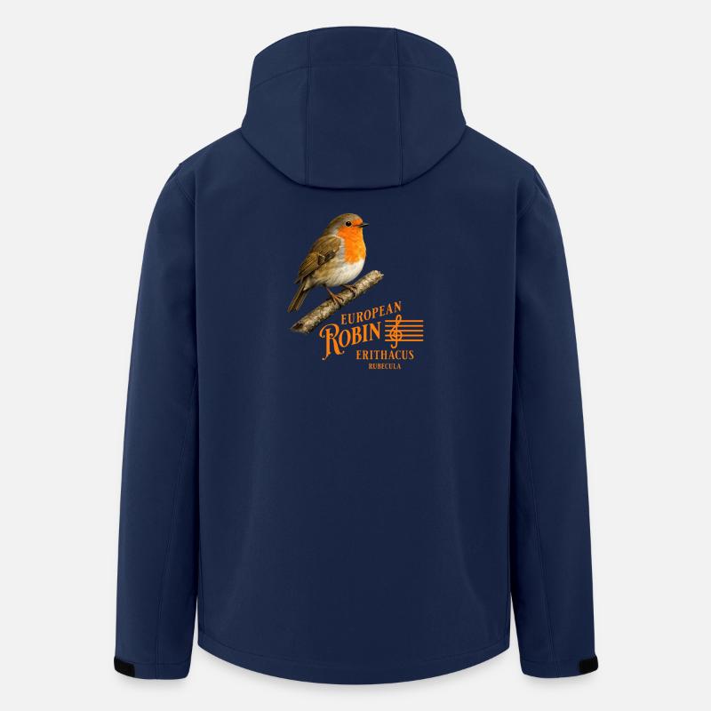 European Robin Rotkehlchen Vogel Design - Recycelte Männer Softshell-Jacke von Stanley/Stella - Navy