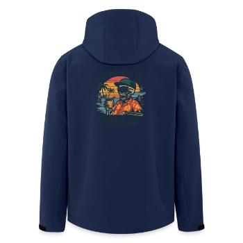 L’humour des fêtes en route vers de mauvaises décisions - Veste softshell homme en polyester recyclé Stanley/Stella - marine - Dos - AI Model Male 185 light (185cm)