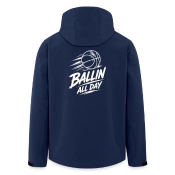 Ballin All-Day-Streetball-Basketballspieler-Trikot - Recycelte Männer Softshell-Jacke von Stanley/Stella - Navy - Hinten - AI Model Male 185 light (185cm)