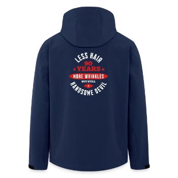 90 Jahre, gutaussehender Teufel, - Recycelte Männer Softshell-Jacke von Stanley/Stella - Navy - Hinten - AI Model Male 185 light (185cm)