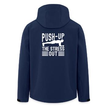 Gym Junkies Push-Up Stress Out Calisthenics - Recycelte Männer Softshell-Jacke von Stanley/Stella - Navy - Hinten - AI Model Male 185 light (185cm)