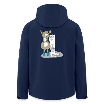 Llama with a to-do list - Men’s Recycled Softshell Jacket by Stanley/Stella - navy - Back - AI Model Male 185 light (185cm)