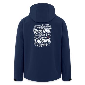 Rage Quit Gaming Humor Spruch - Recycelte Männer Softshell-Jacke von Stanley/Stella - Navy - Hinten - AI Model Male 185 light (185cm)