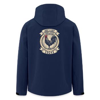 Pride Month LGBTQ – Einfach ein Typ, der Schwänze liebt - Recycelte Männer Softshell-Jacke von Stanley/Stella - Navy - Hinten - AI Model Male 185 light (185cm)