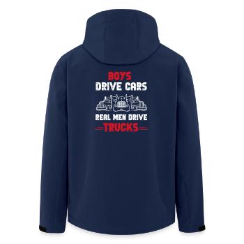 Real Men Trucker - Recycelte Männer Softshell-Jacke von Stanley/Stella - Navy - Hinten - AI Model Male 185 light (185cm)
