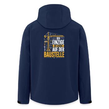  Der Einzige Mit Ahnung Auf Der Baustelle Lustiger - Recycelte Männer Softshell-Jacke von Stanley/Stella - Navy - Hinten - AI Model Male 185 light (185cm)