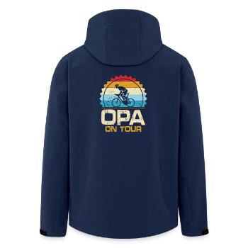 Opa On Tour - Recycelte Männer Softshell-Jacke von Stanley/Stella - Navy - Hinten - AI Model Male 185 light (185cm)