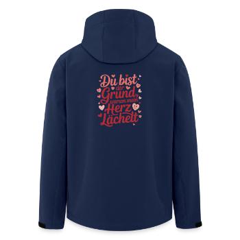 Du Bist Der Grund Warum Mein Herz Lächelt Liebes - Recycelte Männer Softshell-Jacke von Stanley/Stella - Navy - Hinten - AI Model Male 185 light (185cm)