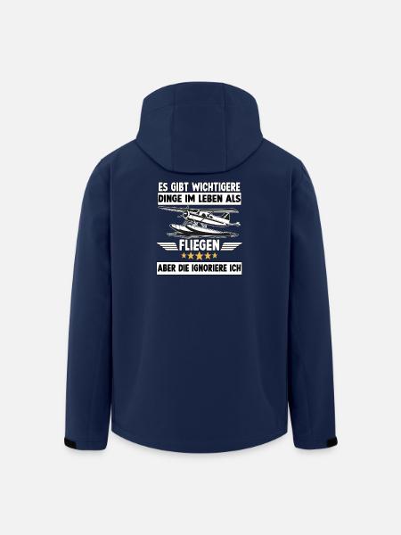 Hobbypiloten Spruch Flieger Wasserflugzeug - Recycelte Männer Softshell-Jacke von Stanley/Stella - Navy