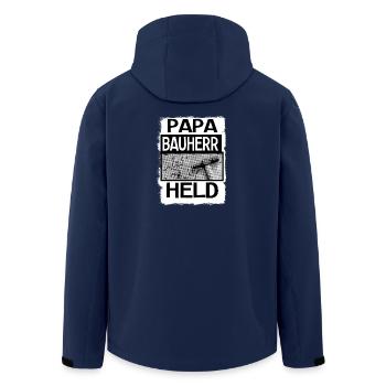 Papa Bauherr Held Vatertags Geschenk Vater Papa - Recycelte Männer Softshell-Jacke von Stanley/Stella - Navy - Hinten - AI Model Male 185 light (185cm)