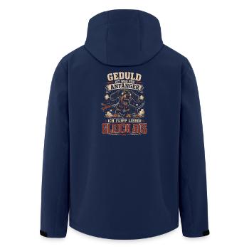 Geduld Ist Was Für Anfänger Spruch Herren Dackel - Recycelte Männer Softshell-Jacke von Stanley/Stella - Navy - Hinten - AI Model Male 185 light (185cm)