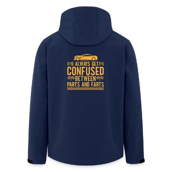 Slot Cars Gift Get Confused Between Parts & Farts - Recycelte Männer Softshell-Jacke von Stanley/Stella - Navy - Hinten - AI Model Male 185 light (185cm)