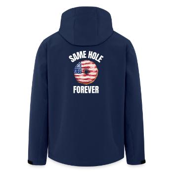 Same Hole Forever Junggesellenabschied Bräutigam-Gag-Geschenk - Recycelte Männer Softshell-Jacke von Stanley/Stella - Navy - Hinten - AI Model Male 185 light (185cm)