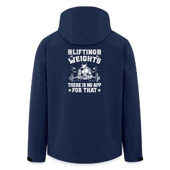 Powerlifting Bodybuilder Lifting Weights No App - Recycelte Männer Softshell-Jacke von Stanley/Stella - Navy - Hinten - AI Model Male 185 light (185cm)