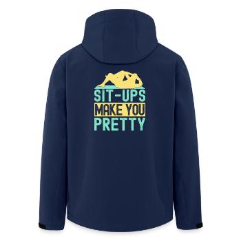 Fitness Fanatics Sit-Ups Make You Pretty - Recycelte Männer Softshell-Jacke von Stanley/Stella - Navy - Hinten - AI Model Male 185 light (185cm)
