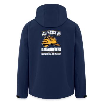 Bauarbeiter Spruch - Recycelte Männer Softshell-Jacke von Stanley/Stella - Navy - Hinten - AI Model Male 185 light (185cm)