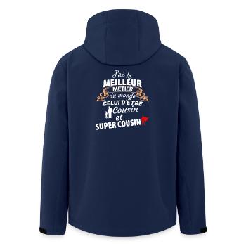 Cousin zitiert super Cousine sehr lustig - Recycelte Männer Softshell-Jacke von Stanley/Stella - Navy - Hinten - AI Model Male 185 light (185cm)