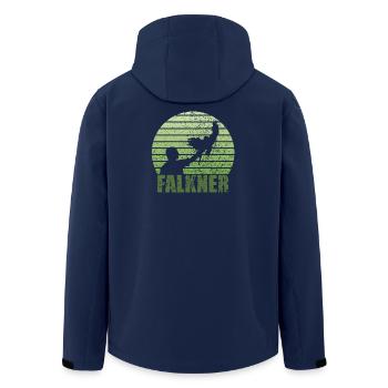 Falkner Grunge Style mit Greifvogel - Recycelte Männer Softshell-Jacke von Stanley/Stella - Navy - Hinten - AI Model Male 185 light (185cm)