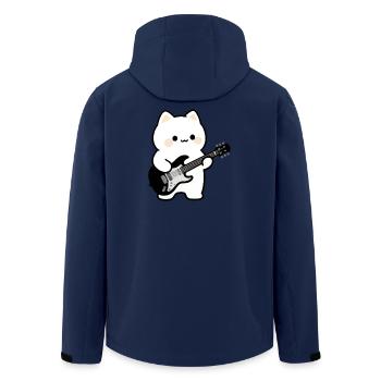 Kawaii Katze mit E-Gitarre - Recycelte Männer Softshell-Jacke von Stanley/Stella - Navy - Hinten - AI Model Male 185 light (185cm)