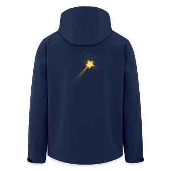 kleine goldene Sternschnuppe im Nachthimmel - Recycelte Männer Softshell-Jacke von Stanley/Stella - Navy - Hinten - AI Model Male 185 light (185cm)