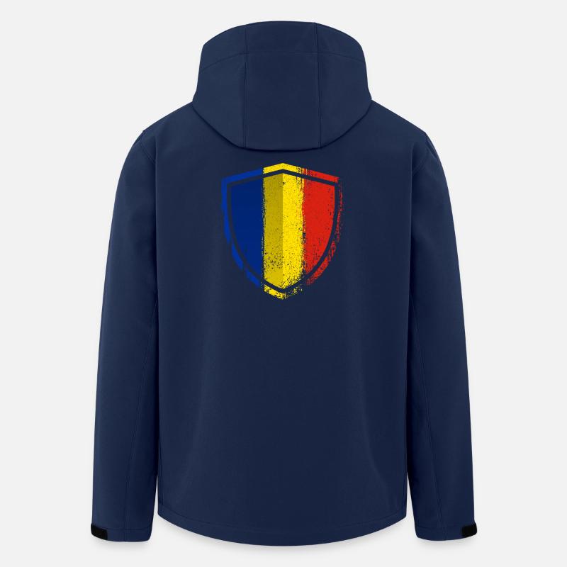 Beschädigtes blaues Gelbes Rotes Schild - Recycelte Männer Softshell-Jacke von Stanley/Stella - Navy